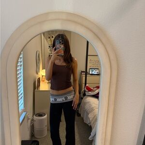 PINK Victoria's Secret Gray and Black Yoga Pants Flare